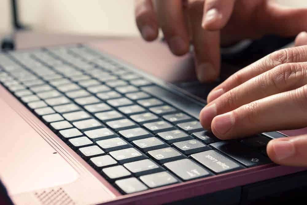 typing on a keyboard
