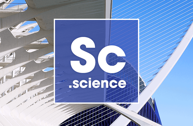 .science domain banner with buildings in background