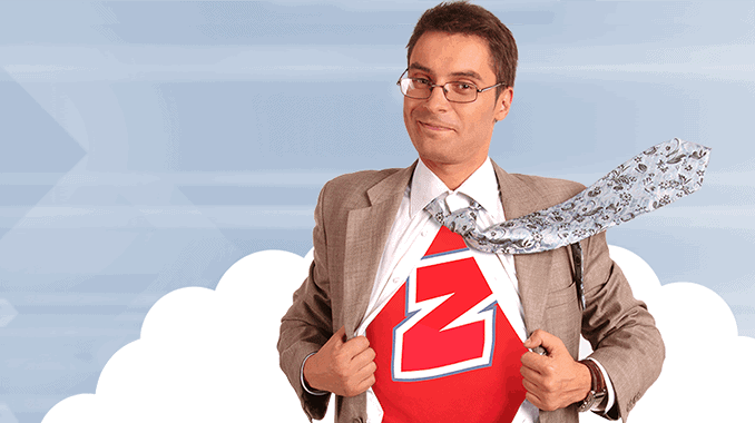 men with red Crazy domains shirt logo
