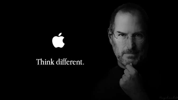 apple logo think different with steve jobs image