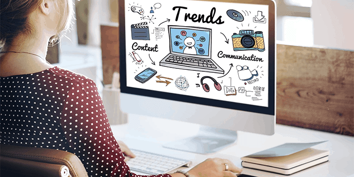 planning of trends, content and communication on an imac